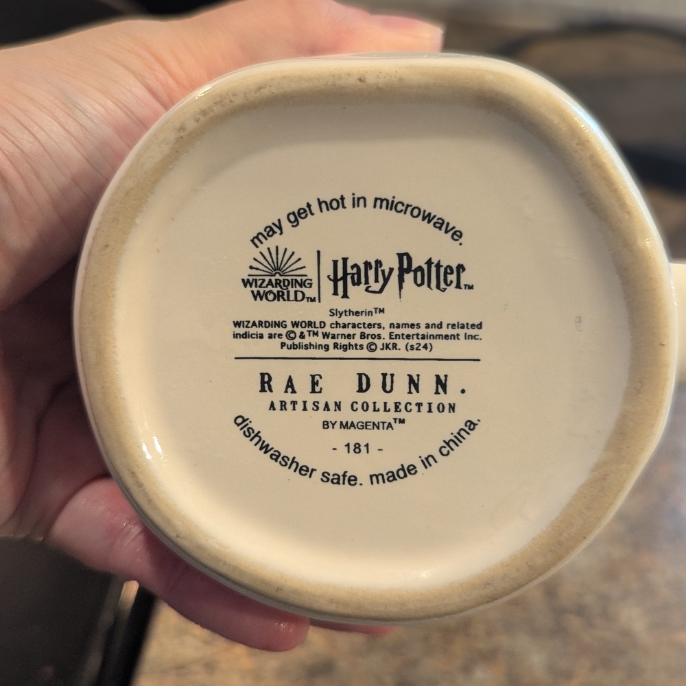 Rae Dunn Slytherin Mug - Green and Cream - Picture 5 of 5
